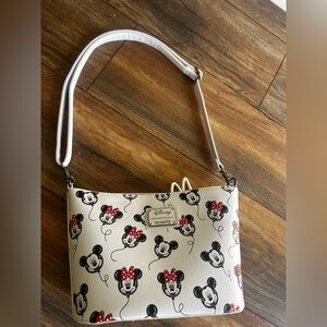 Loungefly Disney Mickey and Minnie Mouse Balloons Crossbody Handbag